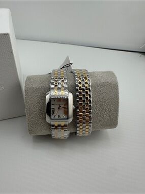 Brand New Luxury Michael Kors Two-Tone Gold and Silver Wrap Watch